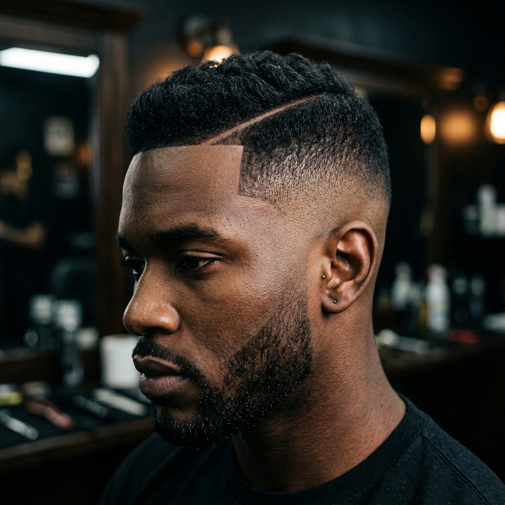 Corte degradado (fade) de precisión realizado en Corte 0 Academia de Barbería